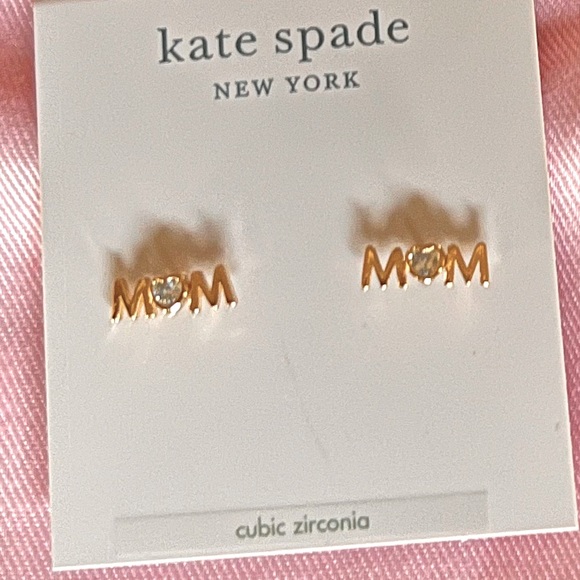 New KATE SPADE NEW YORK
Gold-Tone Crystal Mom Stud Earrings - Picture 5 of 8